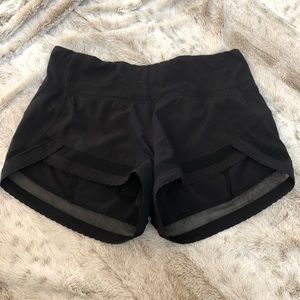 Lululemon Shorts with mesh and scallop detailing